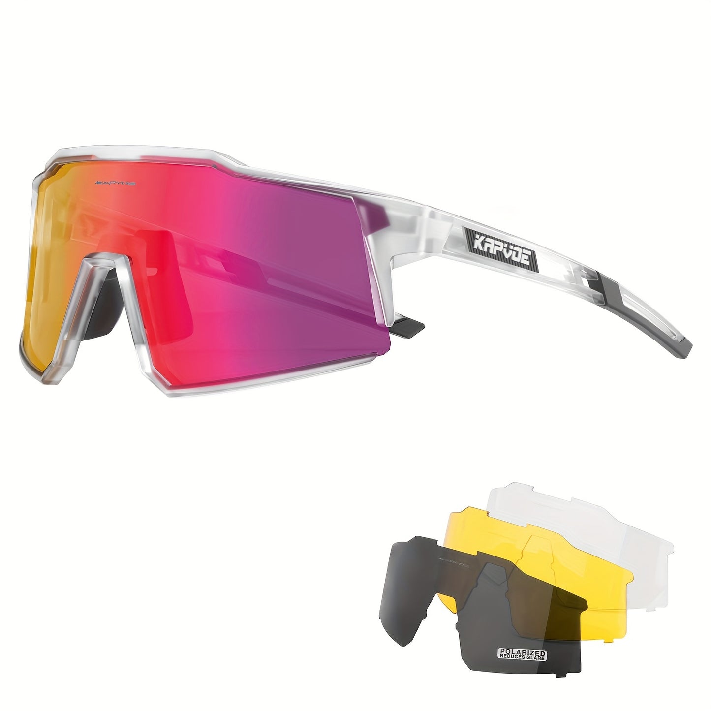 KAPVOE Stylish One-piece Sports Sunglasses - Trendy Design for Outdoor Enthusiasts, Perfect for Driving, Fishing, Cycling, Golf, Beach Activities, Vacation Travel, and Photo Props - Unisex for Men and Women