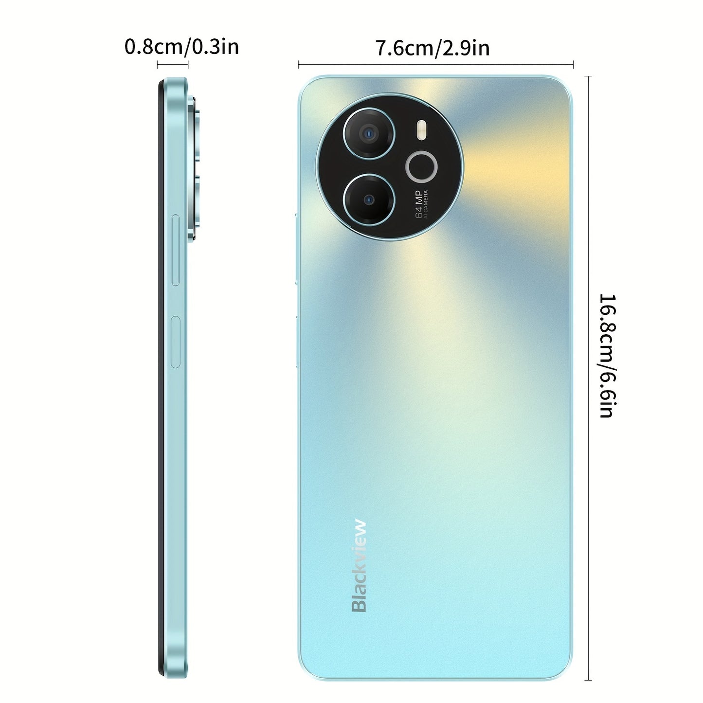 Blackview Shark8 Unlocked Phones, 16GB+256GB/SD 2TB Android Phones, MTK G99, 120Hz 6.78" FHD+, 33W Fast Charge 5000mAh, Android 13 Mobile Phone, 64MP Camera, NFC/Fingerprint/198g, T-Mobile Cellphone