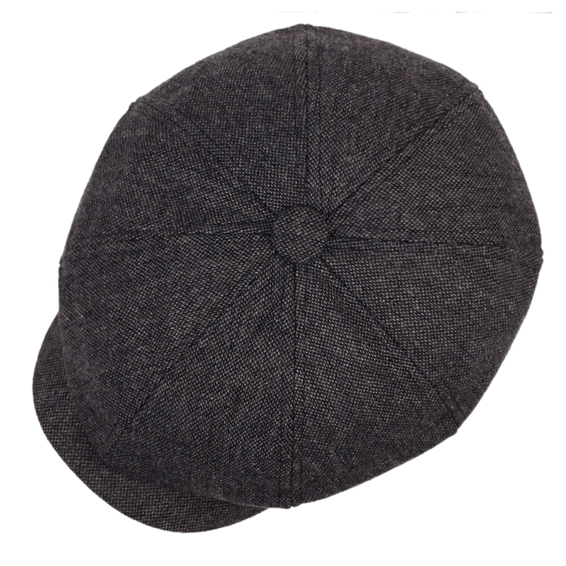 Men's Retro Octagonal Herringbone Hat, Casual Striped Beret, Gatsby Flat Hat