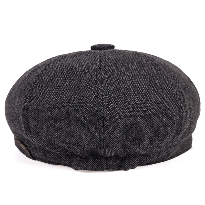 Men's Retro Octagonal Herringbone Hat, Casual Striped Beret, Gatsby Flat Hat