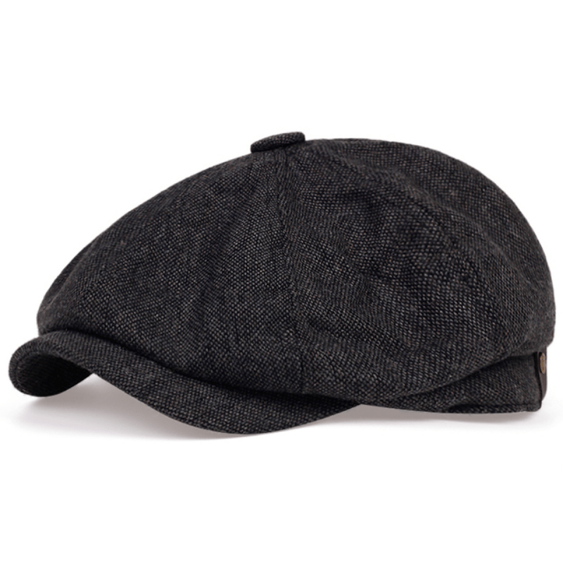 Men's Retro Octagonal Herringbone Hat, Casual Striped Beret, Gatsby Flat Hat