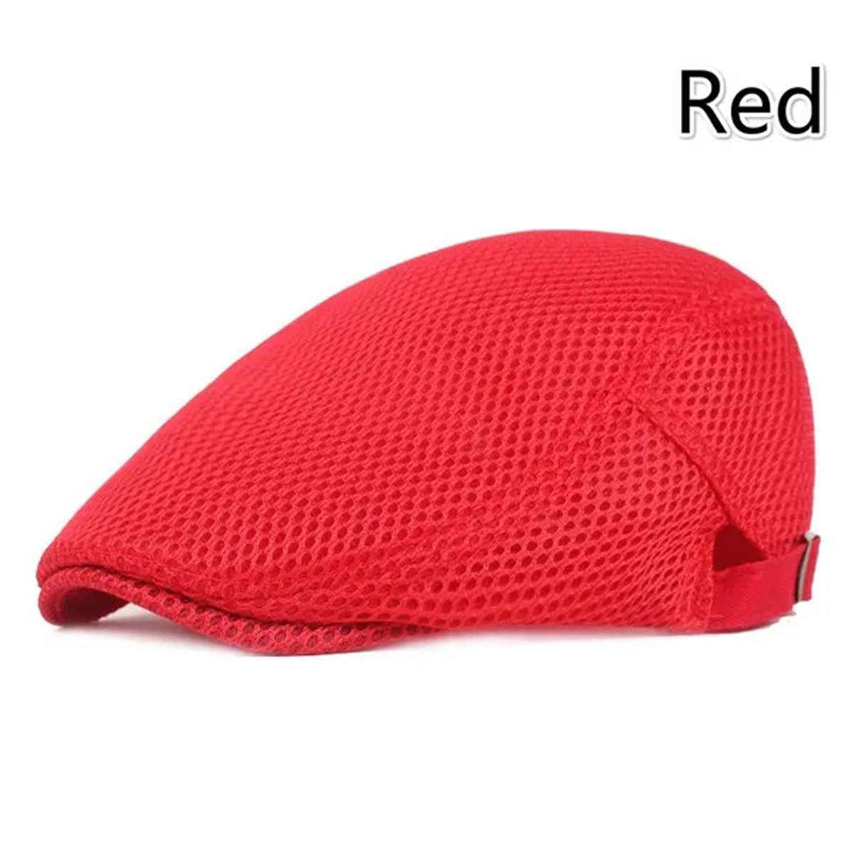 1pc 8 Colors Men Cabbie Flat Cap Breathable Mesh Summer Hat Adjustable Newsboy Beret Ivy Cap, Ideal Choice For Gifts