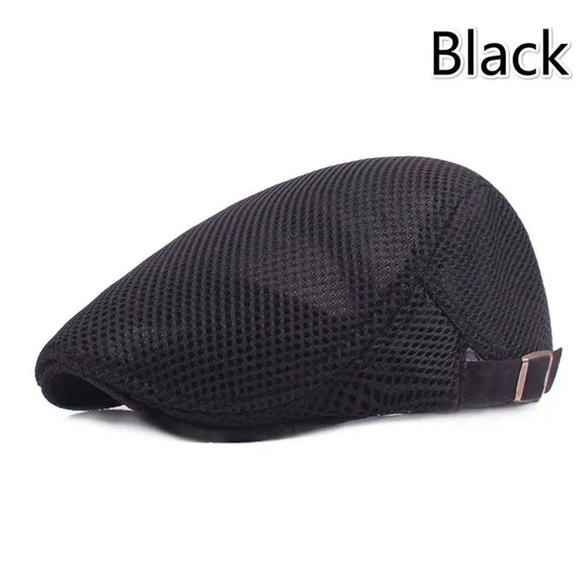 1pc 8 Colors Men Cabbie Flat Cap Breathable Mesh Summer Hat Adjustable Newsboy Beret Ivy Cap, Ideal Choice For Gifts