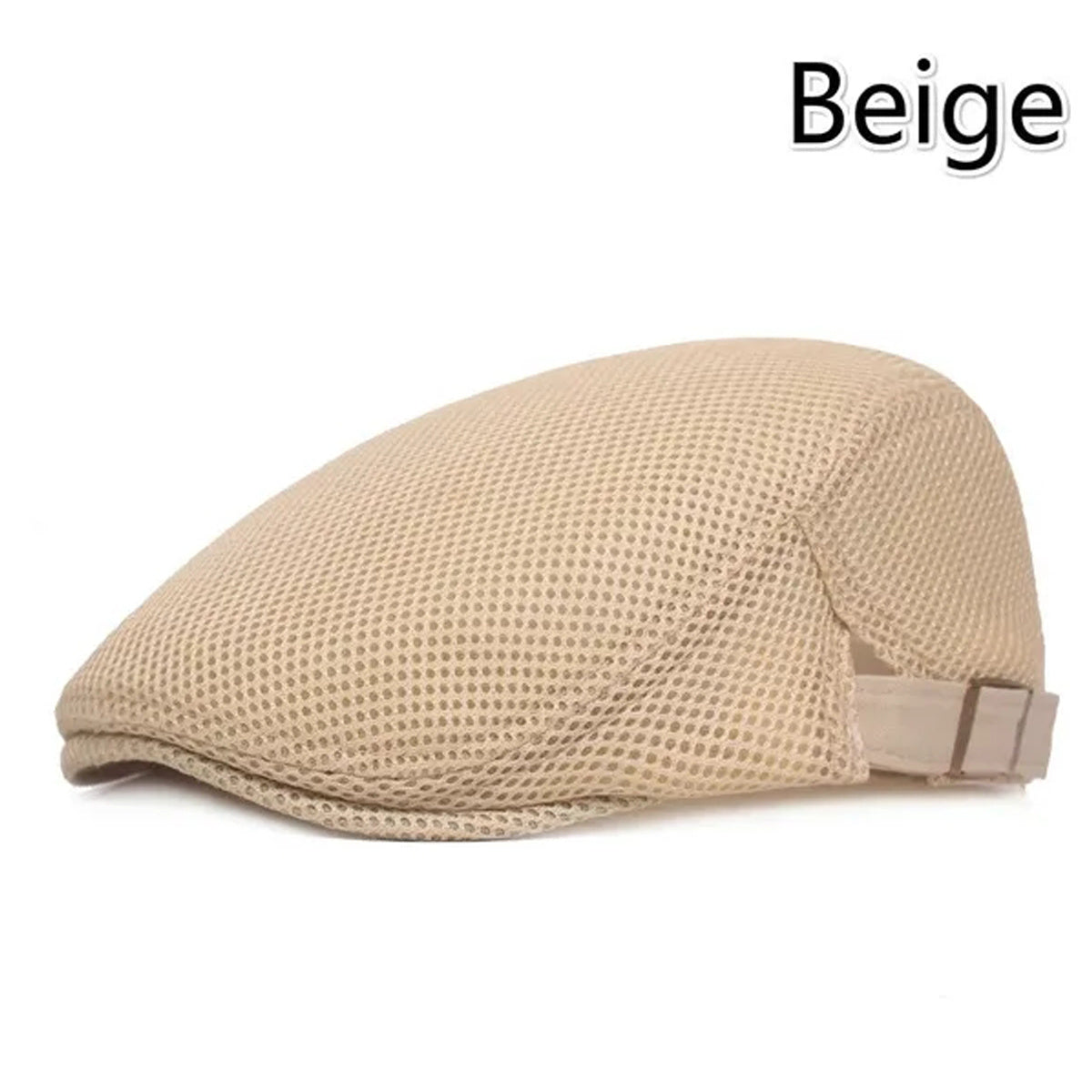 1pc 8 Colors Men Cabbie Flat Cap Breathable Mesh Summer Hat Adjustable Newsboy Beret Ivy Cap, Ideal Choice For Gifts