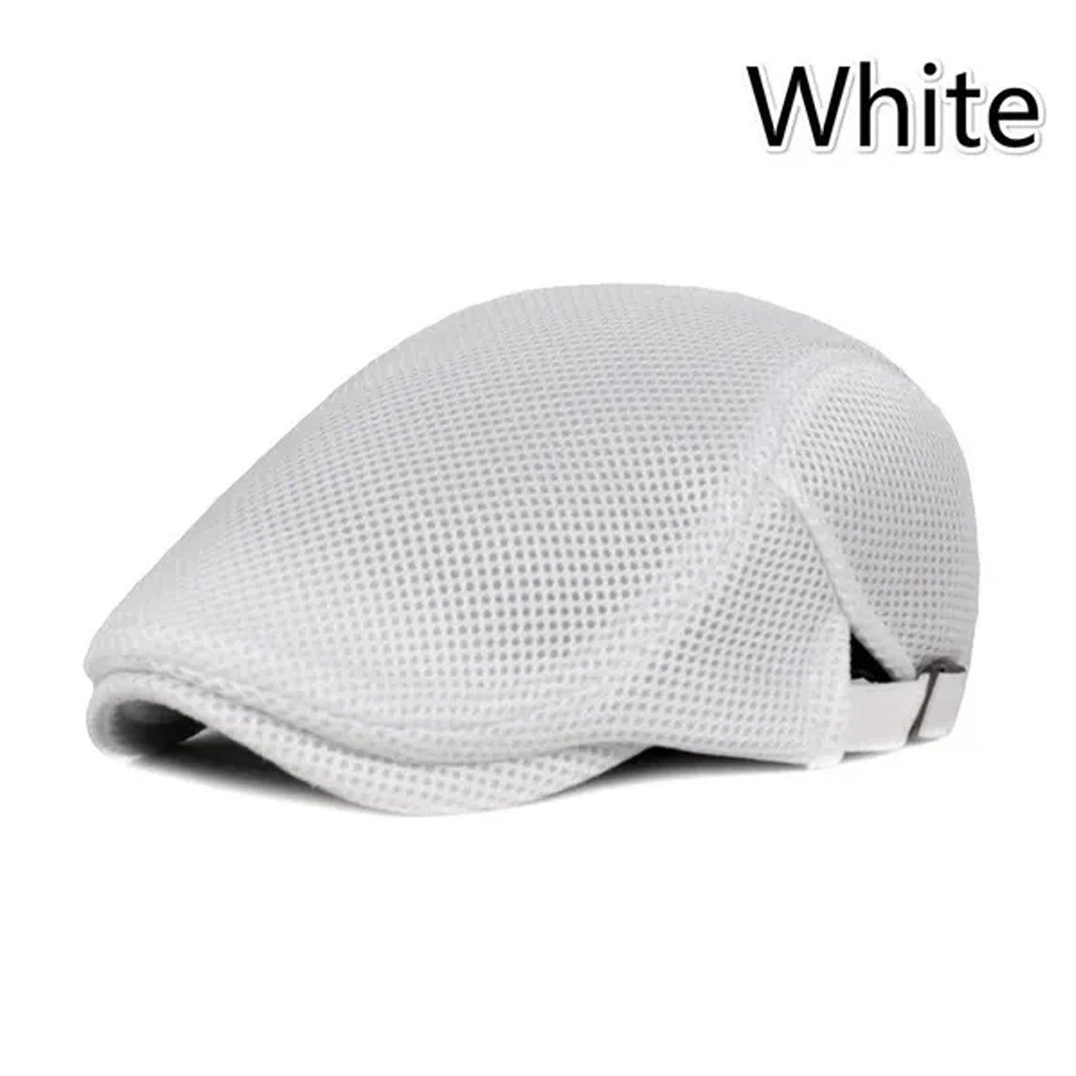 1pc 8 Colors Men Cabbie Flat Cap Breathable Mesh Summer Hat Adjustable Newsboy Beret Ivy Cap, Ideal Choice For Gifts