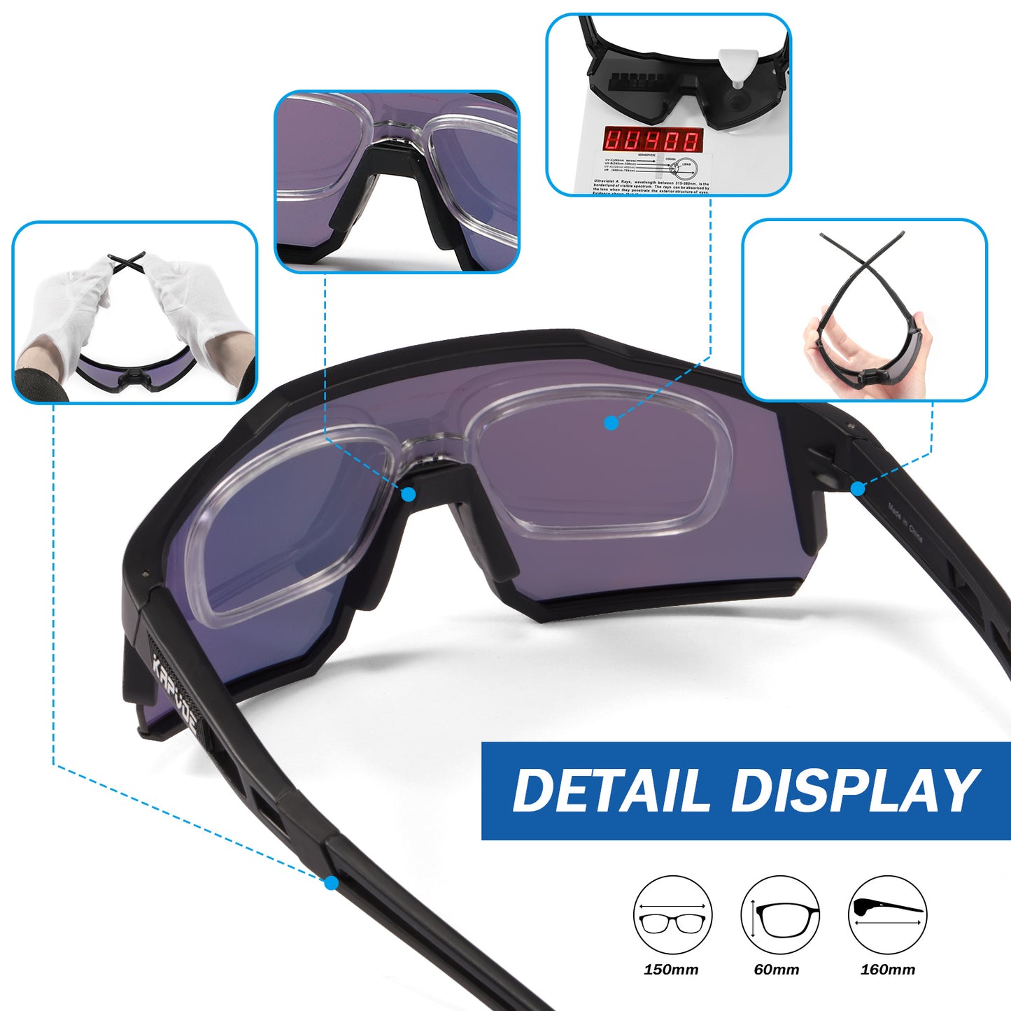 KAPVOE Stylish One-piece Sports Sunglasses - Trendy Design for Outdoor Enthusiasts, Perfect for Driving, Fishing, Cycling, Golf, Beach Activities, Vacation Travel, and Photo Props - Unisex for Men and Women