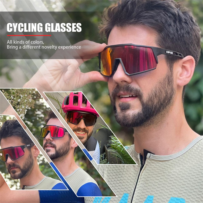 KAPVOE Stylish One-piece Sports Sunglasses - Trendy Design for Outdoor Enthusiasts, Perfect for Driving, Fishing, Cycling, Golf, Beach Activities, Vacation Travel, and Photo Props - Unisex for Men and Women