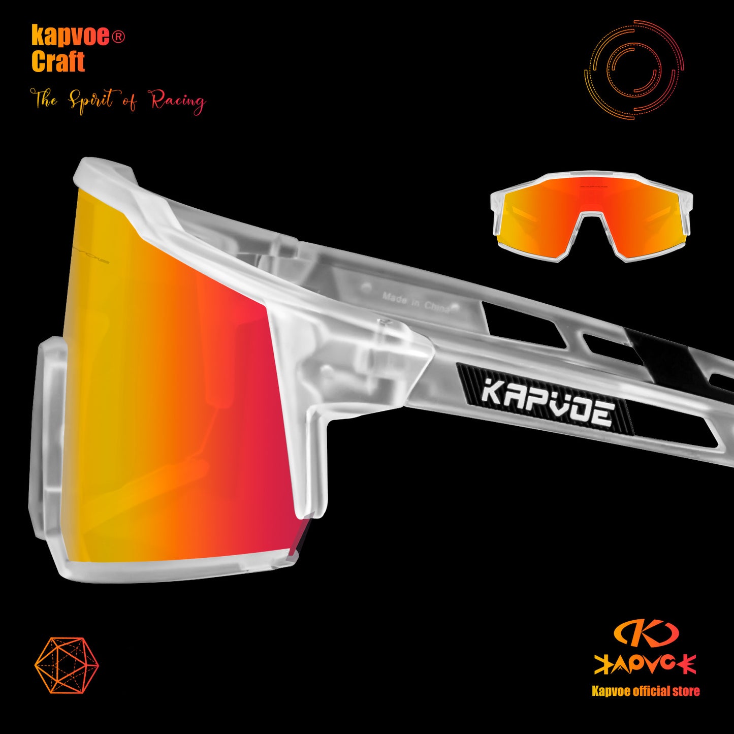 KAPVOE Stylish One-piece Sports Sunglasses - Trendy Design for Outdoor Enthusiasts, Perfect for Driving, Fishing, Cycling, Golf, Beach Activities, Vacation Travel, and Photo Props - Unisex for Men and Women