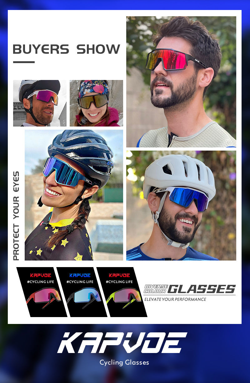 KAPVOE Stylish One-piece Sports Sunglasses - Trendy Design for Outdoor Enthusiasts, Perfect for Driving, Fishing, Cycling, Golf, Beach Activities, Vacation Travel, and Photo Props - Unisex for Men and Women