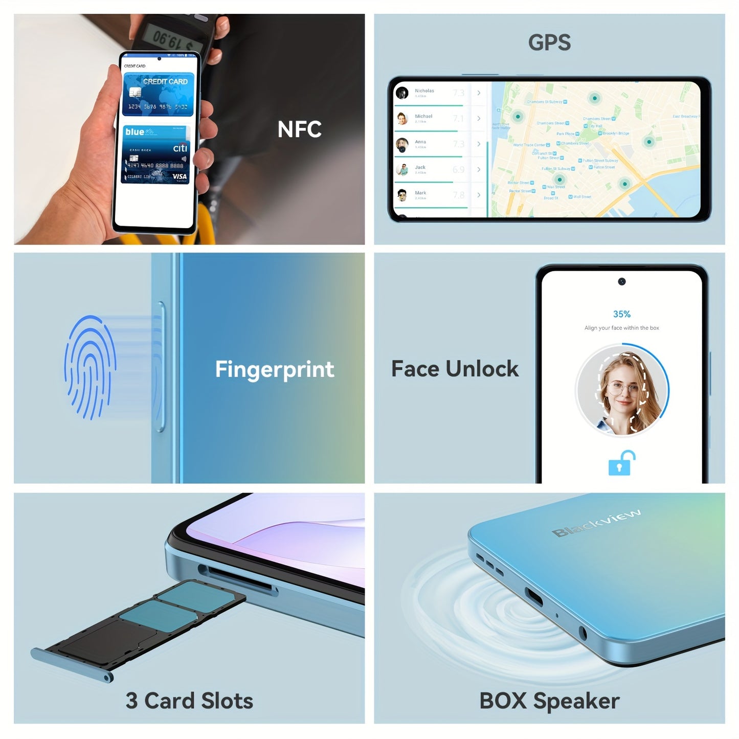 Blackview Shark8 Unlocked Phones, 16GB+256GB/SD 2TB Android Phones, MTK G99, 120Hz 6.78" FHD+, 33W Fast Charge 5000mAh, Android 13 Mobile Phone, 64MP Camera, NFC/Fingerprint/198g, T-Mobile Cellphone