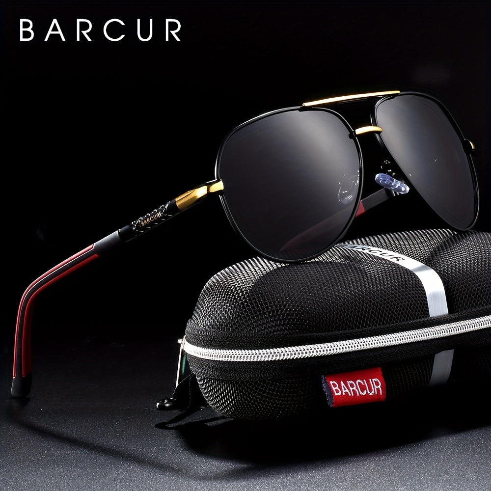 BARCUR Retro Men's Sunglasses Polarized Sunglasses Driving Eyewear UV Protection Protective Sunglasses, ideal choice for gifts