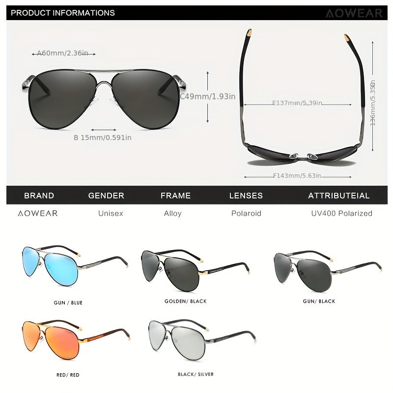 Classic Mirrored Polarized Sunglasses for Men and Women - Driving Eyewear