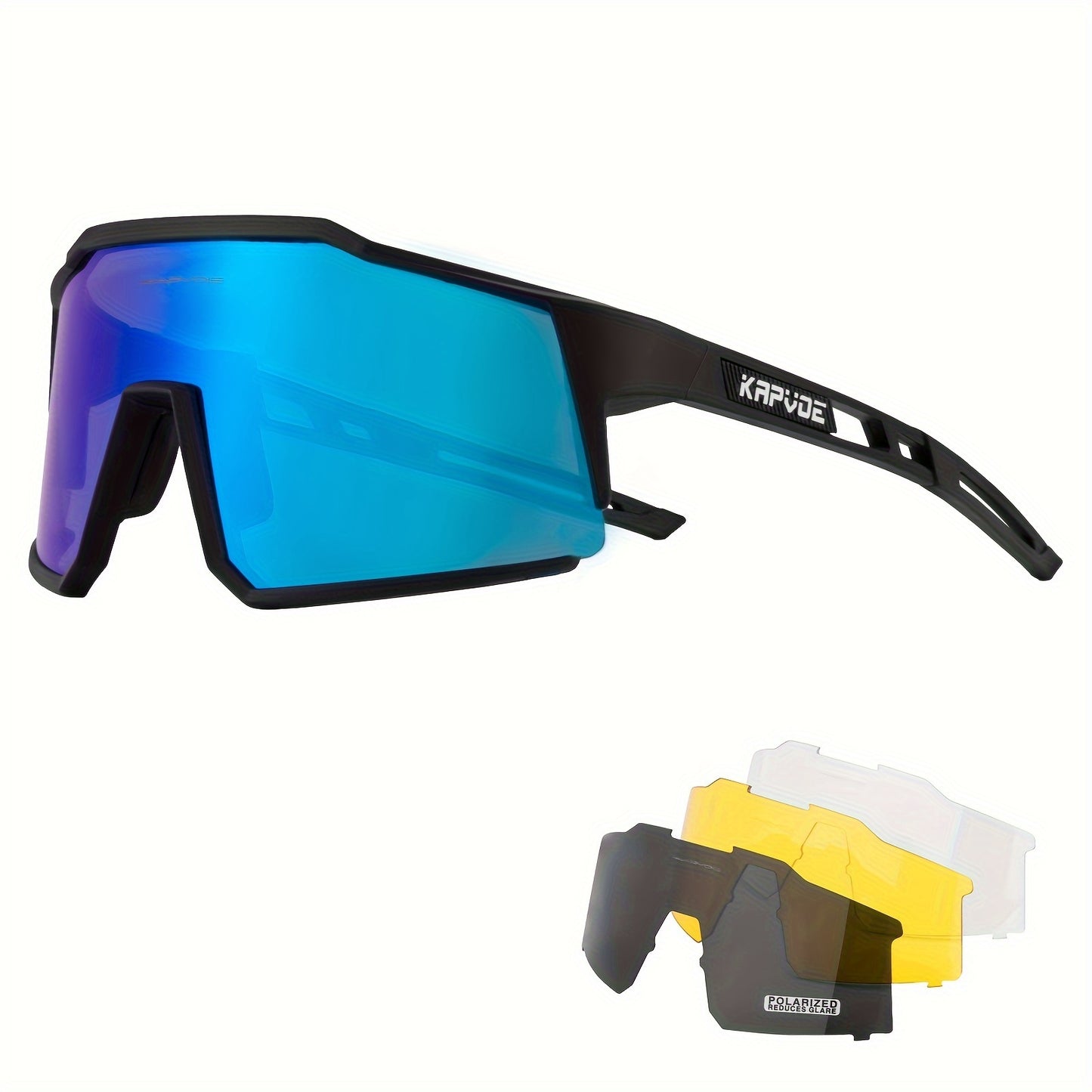 KAPVOE Stylish One-piece Sports Sunglasses - Trendy Design for Outdoor Enthusiasts, Perfect for Driving, Fishing, Cycling, Golf, Beach Activities, Vacation Travel, and Photo Props - Unisex for Men and Women