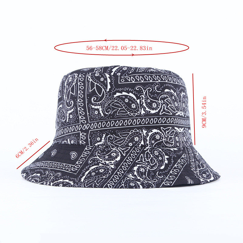 1pc Retro European And American Style Fashion Trendy Printed Cashew Bucket Hat Outdoor Travel Sun Hat Double-sided Wearable Basin Hat, Ideal Choice For Gifts
