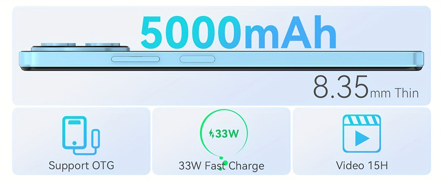 Blackview Shark8 Unlocked Phones, 16GB+256GB/SD 2TB Android Phones, MTK G99, 120Hz 6.78" FHD+, 33W Fast Charge 5000mAh, Android 13 Mobile Phone, 64MP Camera, NFC/Fingerprint/198g, T-Mobile Cellphone