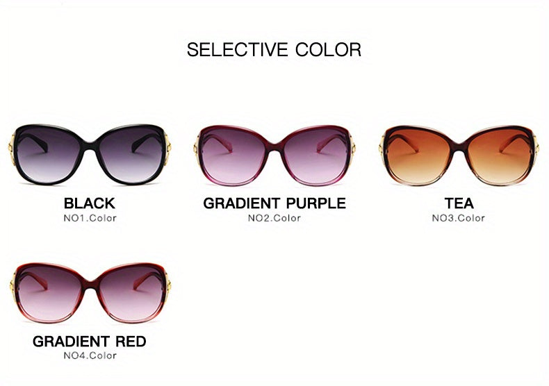 Round Fashion Sunglasses For Women Gradient Lens Metal Fox Decor Glasses Casual Outdoor Eyewear For Travel Beach