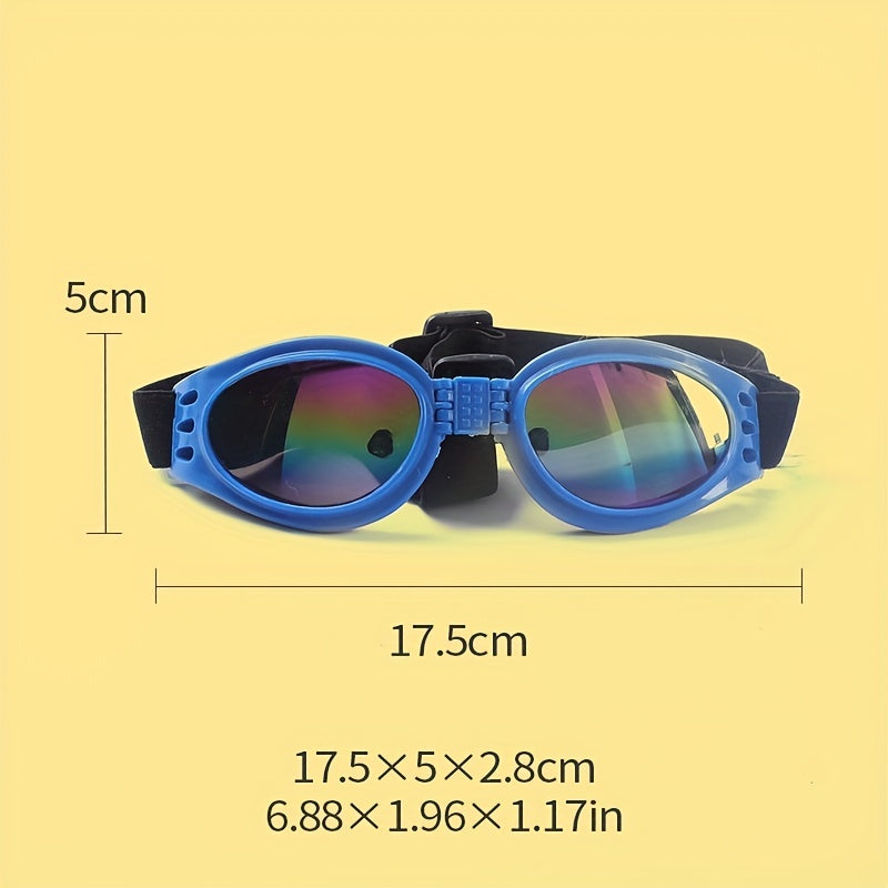1pc Foldable Dog Sunglasses, Suitable For Finishing A Stylish Look, Adjustable Head Strap