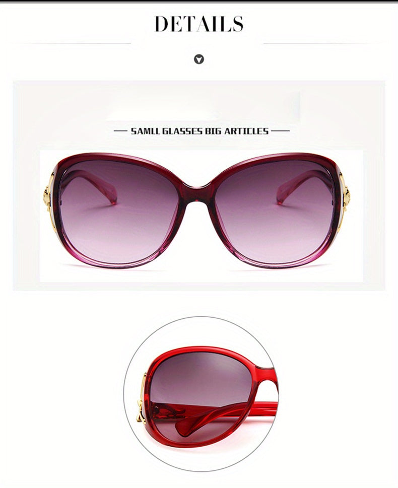 Round Fashion Sunglasses For Women Gradient Lens Metal Fox Decor Glasses Casual Outdoor Eyewear For Travel Beach