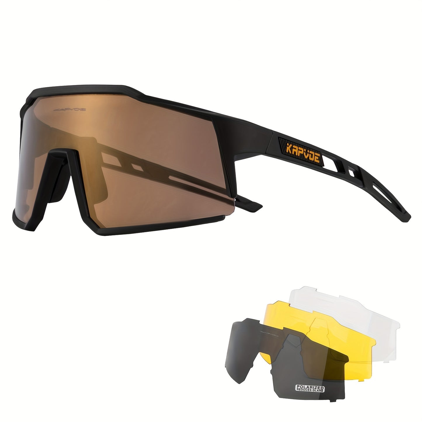 KAPVOE Stylish One-piece Sports Sunglasses - Trendy Design for Outdoor Enthusiasts, Perfect for Driving, Fishing, Cycling, Golf, Beach Activities, Vacation Travel, and Photo Props - Unisex for Men and Women
