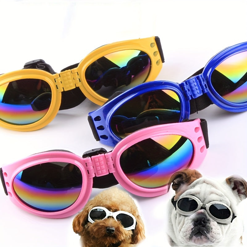 1pc Foldable Dog Sunglasses, Suitable For Finishing A Stylish Look, Adjustable Head Strap
