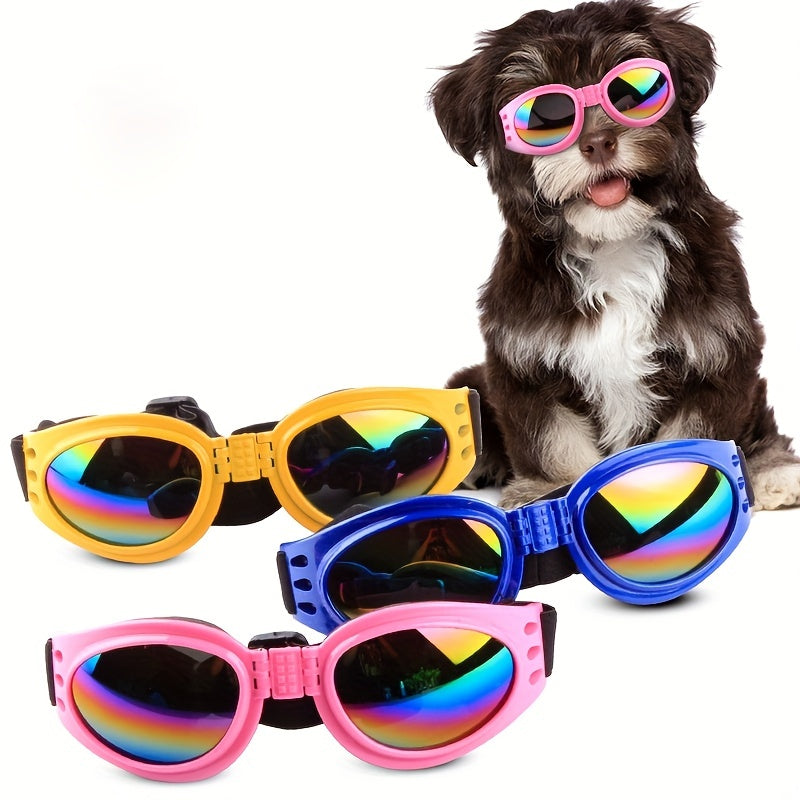 1pc Foldable Dog Sunglasses, Suitable For Finishing A Stylish Look, Adjustable Head Strap