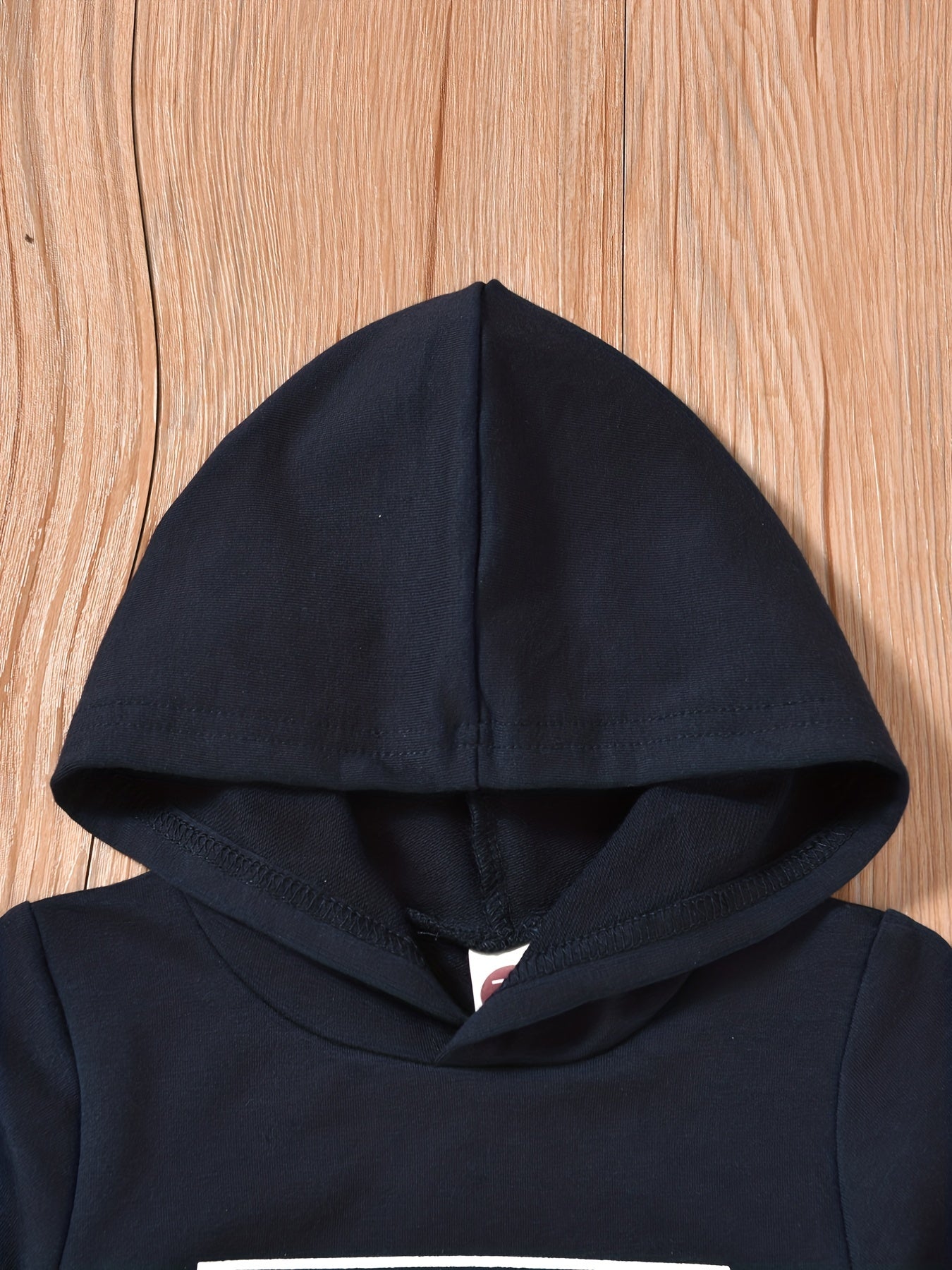 Children's STRAIGHT OUTTA TIMEOUT Letter Print Hooded Sweatshirt With Pocket, Kids Cotton Active Hoodies