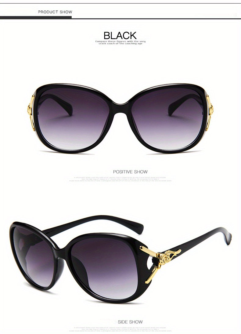 Round Fashion Sunglasses For Women Gradient Lens Metal Fox Decor Glasses Casual Outdoor Eyewear For Travel Beach