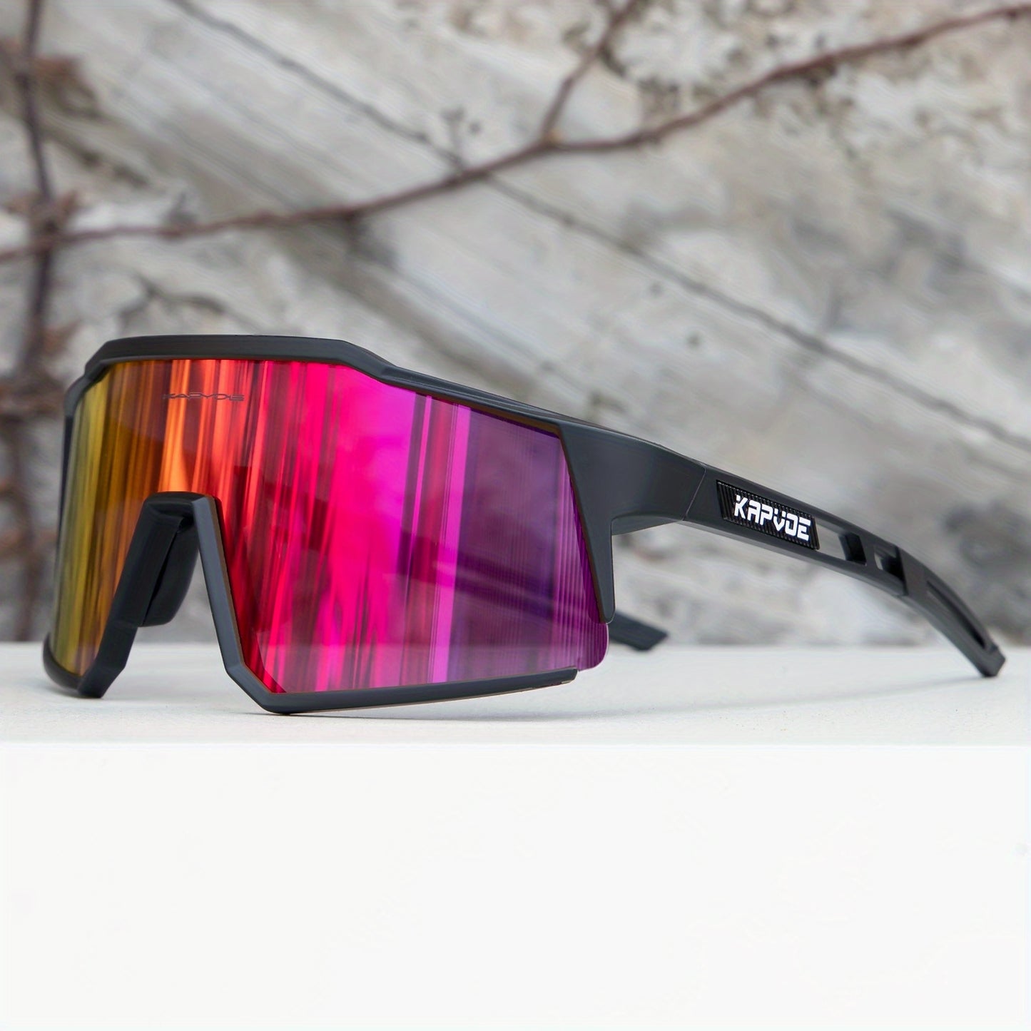 KAPVOE Stylish One-piece Sports Sunglasses - Trendy Design for Outdoor Enthusiasts, Perfect for Driving, Fishing, Cycling, Golf, Beach Activities, Vacation Travel, and Photo Props - Unisex for Men and Women