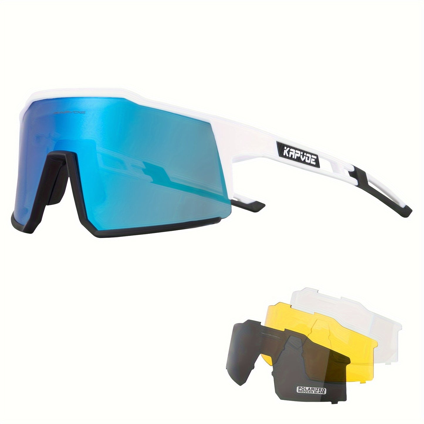 KAPVOE Stylish One-piece Sports Sunglasses - Trendy Design for Outdoor Enthusiasts, Perfect for Driving, Fishing, Cycling, Golf, Beach Activities, Vacation Travel, and Photo Props - Unisex for Men and Women