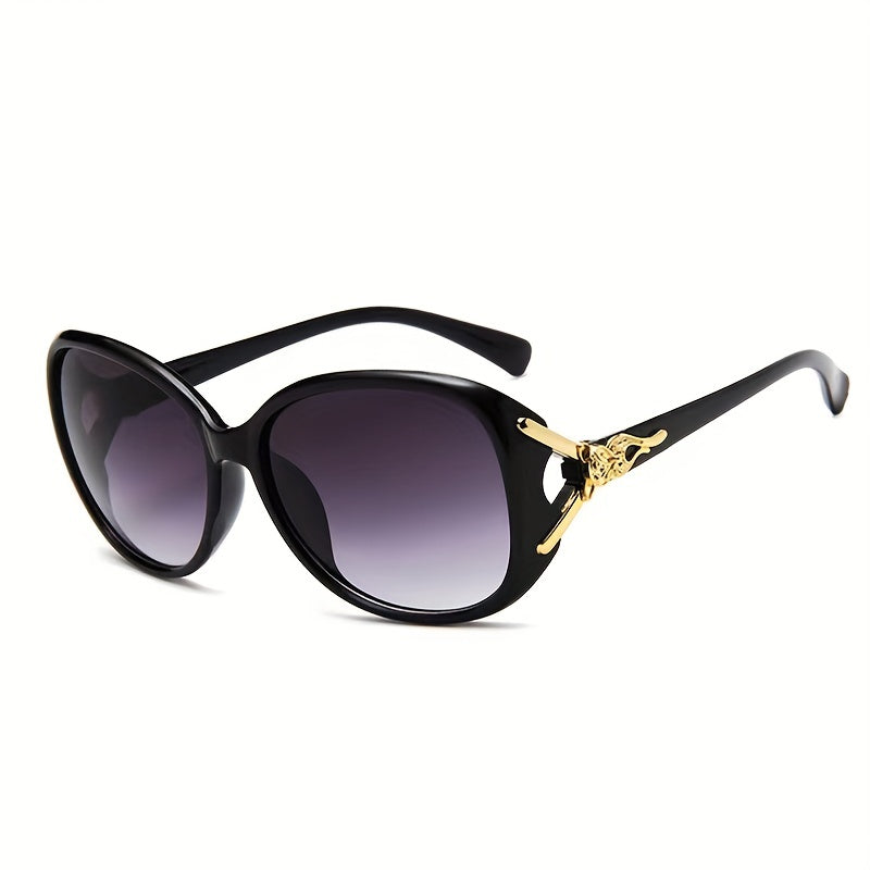 Round Fashion Sunglasses For Women Gradient Lens Metal Fox Decor Glasses Casual Outdoor Eyewear For Travel Beach
