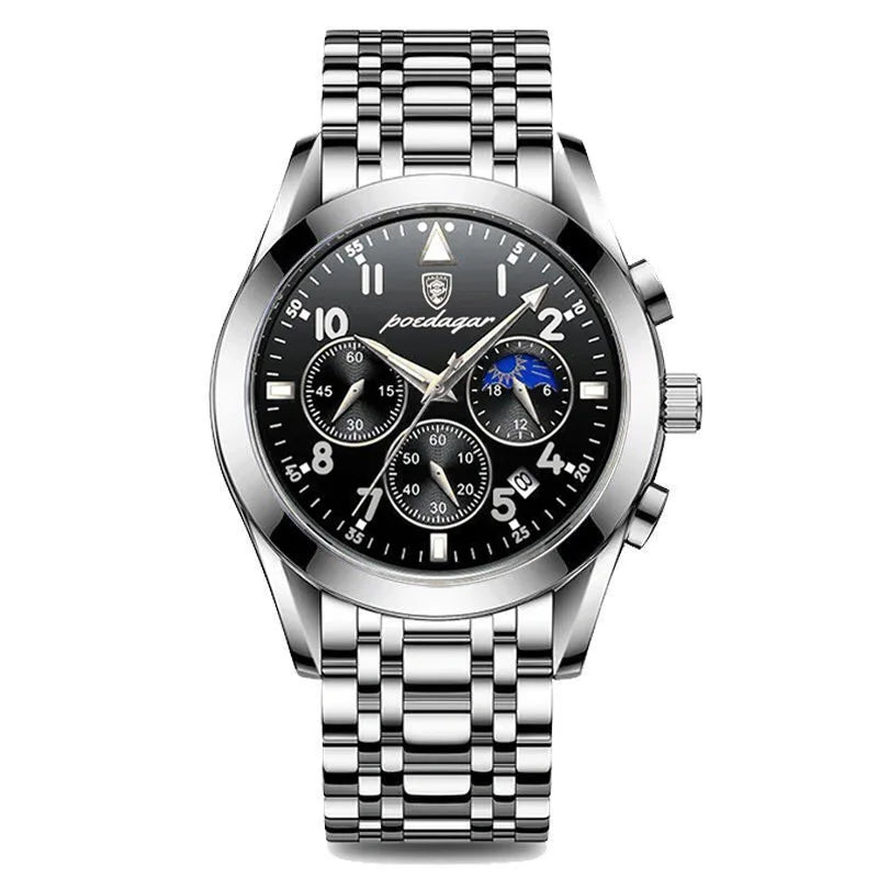 POEDAGAR Men Watches 2021 New Fashion Leather Waterproof Luminous Top Brand Luxury Mens Quartz Wristwatch Relogio Masculino