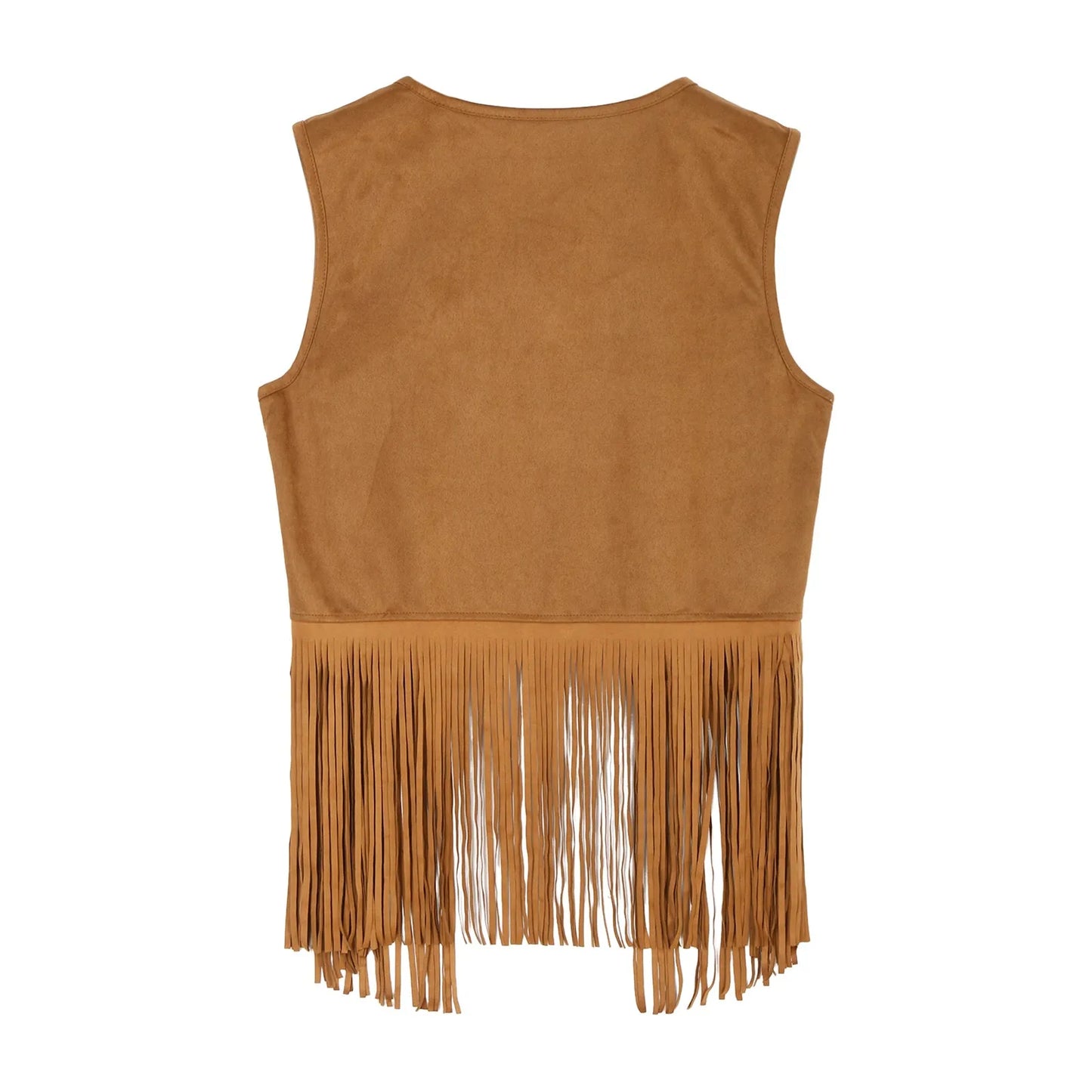 Mens Faux Suede Tassel Vest Western Cowboy Sleeveless Indian Denim Vest Tassel Retro Boho Hippie Clothing Tops Rivets Fringe