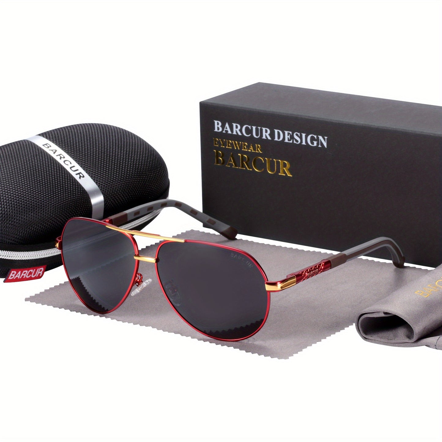 BARCUR Retro Men's Sunglasses Polarized Sunglasses Driving Eyewear UV Protection Protective Sunglasses, ideal choice for gifts