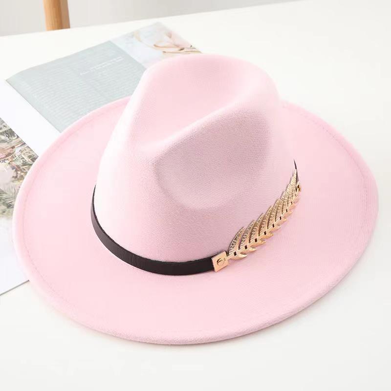 Retro Tweed Bowler Hat with HMetal Wheat & Belt Accessories - A Stylish Minimalistic Jazz Hat with a Large Brim