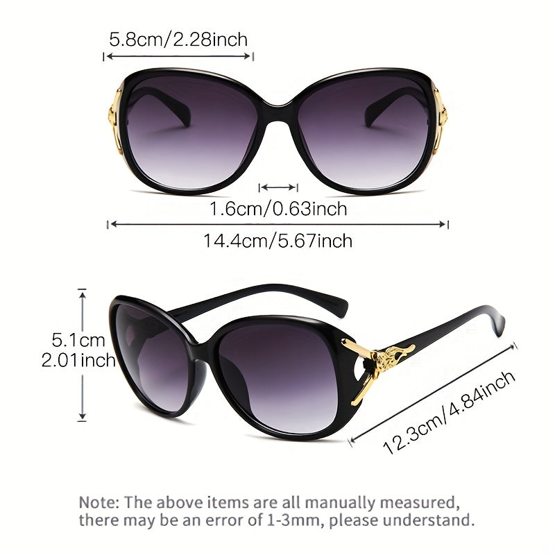 Round Fashion Sunglasses For Women Gradient Lens Metal Fox Decor Glasses Casual Outdoor Eyewear For Travel Beach