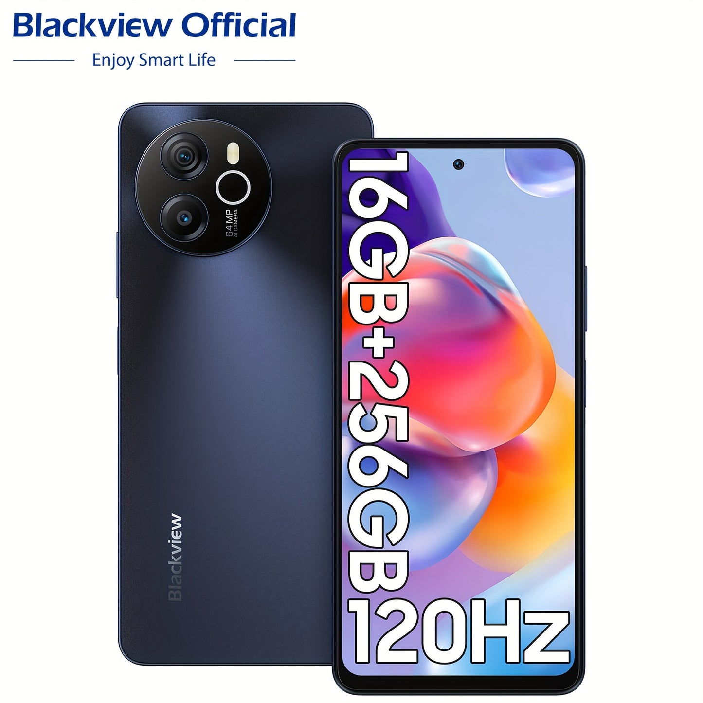 Blackview Shark8 Unlocked Phones, 16GB+256GB/SD 2TB Android Phones, MTK G99, 120Hz 6.78" FHD+, 33W Fast Charge 5000mAh, Android 13 Mobile Phone, 64MP Camera, NFC/Fingerprint/198g, T-Mobile Cellphone