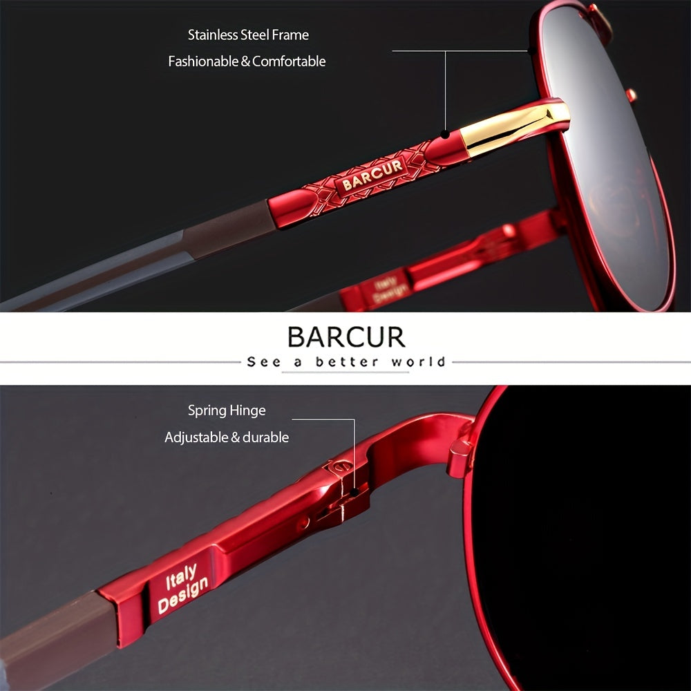 BARCUR Retro Men's Sunglasses Polarized Sunglasses Driving Eyewear UV Protection Protective Sunglasses, ideal choice for gifts