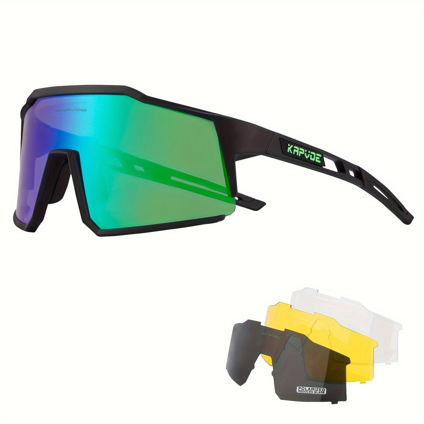 KAPVOE Stylish One-piece Sports Sunglasses - Trendy Design for Outdoor Enthusiasts, Perfect for Driving, Fishing, Cycling, Golf, Beach Activities, Vacation Travel, and Photo Props - Unisex for Men and Women