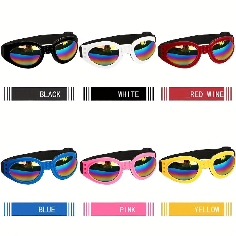 1pc Foldable Dog Sunglasses, Suitable For Finishing A Stylish Look, Adjustable Head Strap