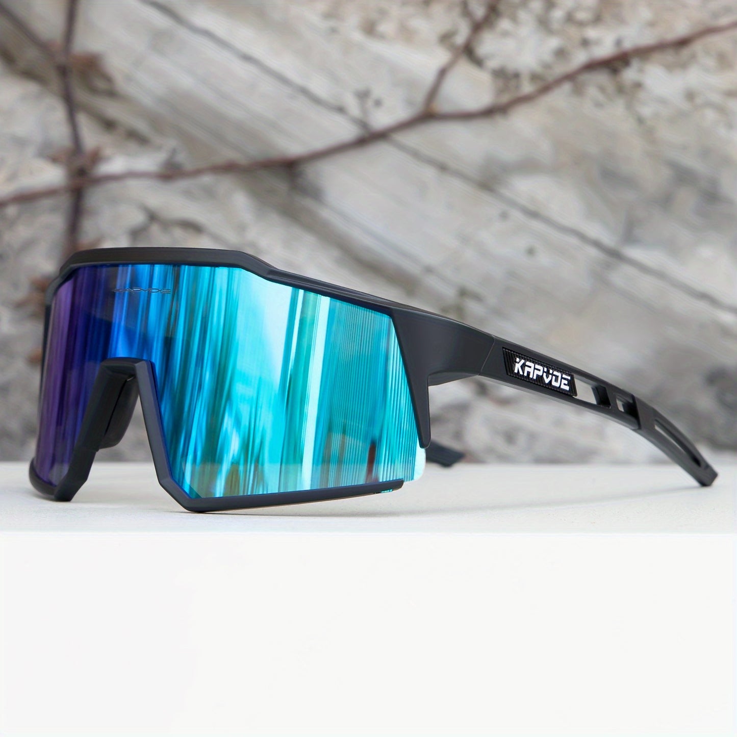 KAPVOE Stylish One-piece Sports Sunglasses - Trendy Design for Outdoor Enthusiasts, Perfect for Driving, Fishing, Cycling, Golf, Beach Activities, Vacation Travel, and Photo Props - Unisex for Men and Women
