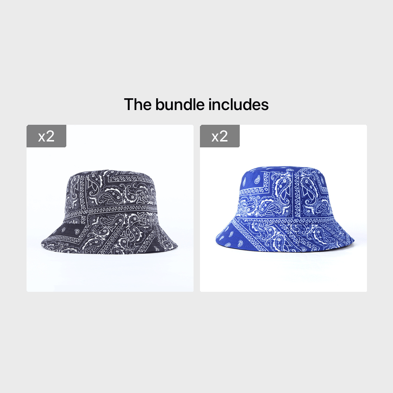 1pc Retro European And American Style Fashion Trendy Printed Cashew Bucket Hat Outdoor Travel Sun Hat Double-sided Wearable Basin Hat, Ideal Choice For Gifts