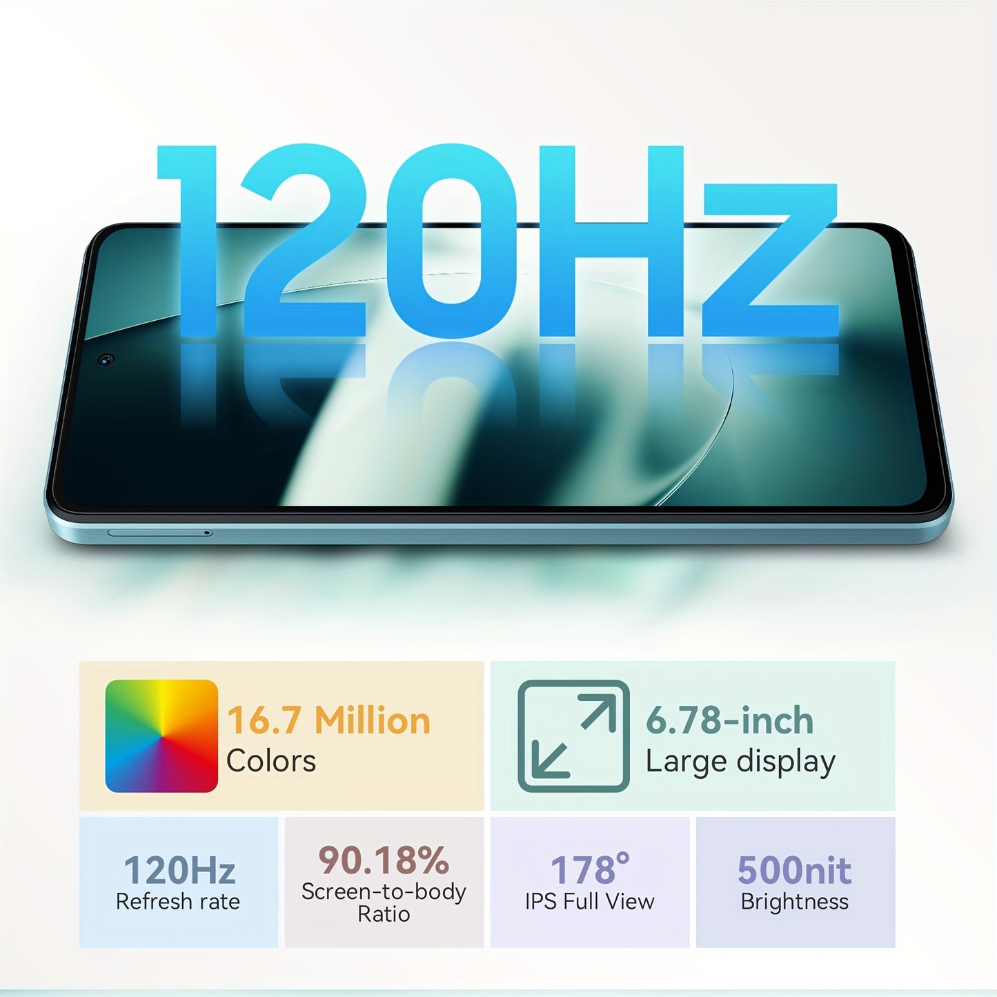 Blackview Shark8 Unlocked Phones, 16GB+256GB/SD 2TB Android Phones, MTK G99, 120Hz 6.78" FHD+, 33W Fast Charge 5000mAh, Android 13 Mobile Phone, 64MP Camera, NFC/Fingerprint/198g, T-Mobile Cellphone