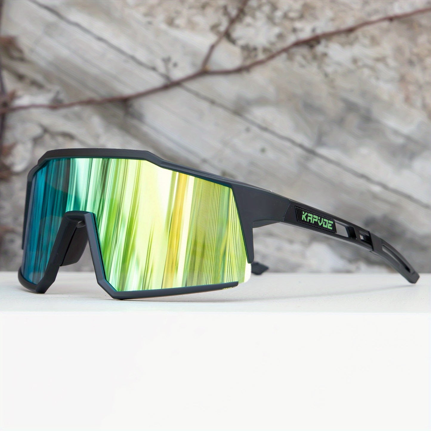 KAPVOE Stylish One-piece Sports Sunglasses - Trendy Design for Outdoor Enthusiasts, Perfect for Driving, Fishing, Cycling, Golf, Beach Activities, Vacation Travel, and Photo Props - Unisex for Men and Women