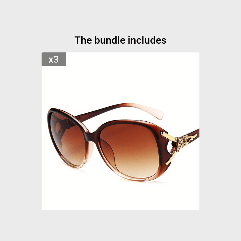 Round Fashion Sunglasses For Women Gradient Lens Metal Fox Decor Glasses Casual Outdoor Eyewear For Travel Beach