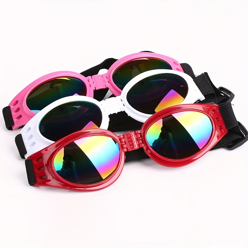 1pc Foldable Dog Sunglasses, Suitable For Finishing A Stylish Look, Adjustable Head Strap