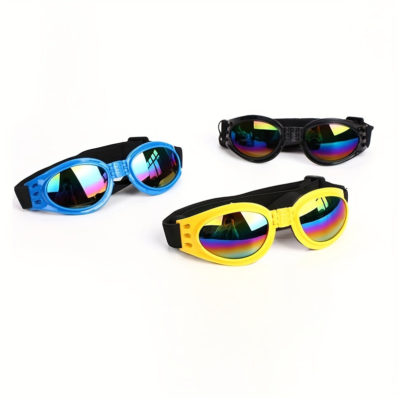 1pc Foldable Dog Sunglasses, Suitable For Finishing A Stylish Look, Adjustable Head Strap