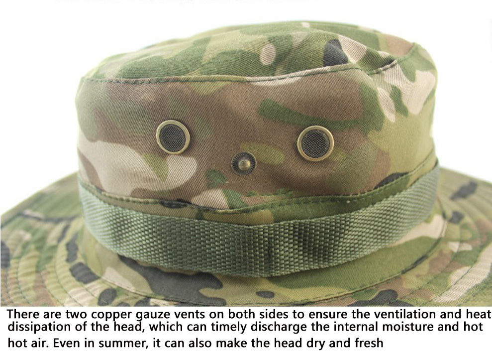 Outdoor Sun Protection Fashion Round Edge Cotton Woven Bucket Hat For Hiking Jungle Desert