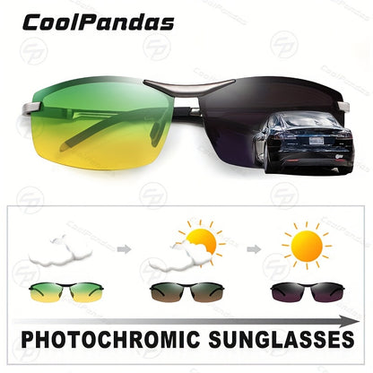 UV400 Dual-Vision Photochromic Polarized Sunglasses: Day & Night Protection for Men & Women