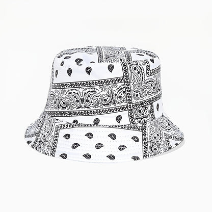 1pc Retro European And American Style Fashion Trendy Printed Cashew Bucket Hat Outdoor Travel Sun Hat Double-sided Wearable Basin Hat, Ideal Choice For Gifts