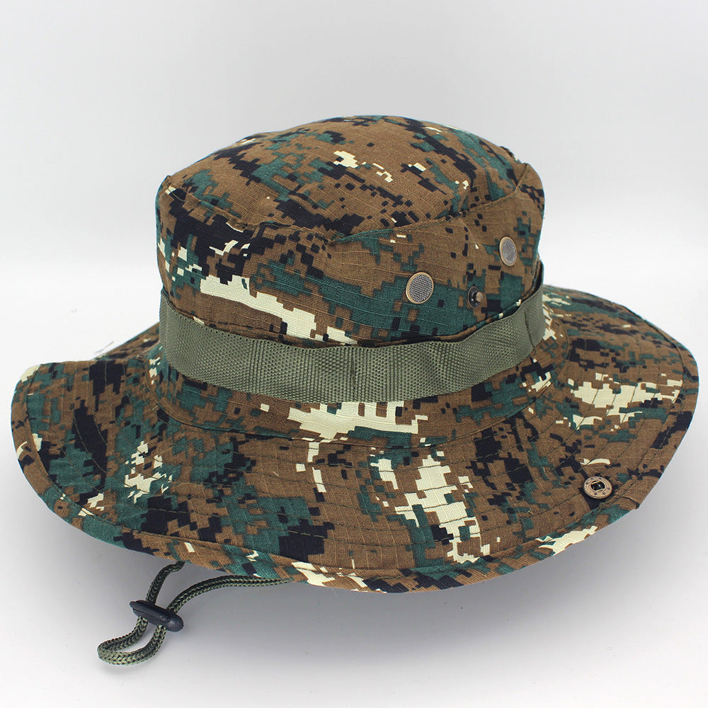 Outdoor Sun Protection Fashion Round Edge Cotton Woven Bucket Hat For Hiking Jungle Desert